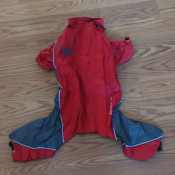 Touchdog  Outdoor Series Blackshark red gray reflective dog coat rain coat Sz L - Picture 2 of 12